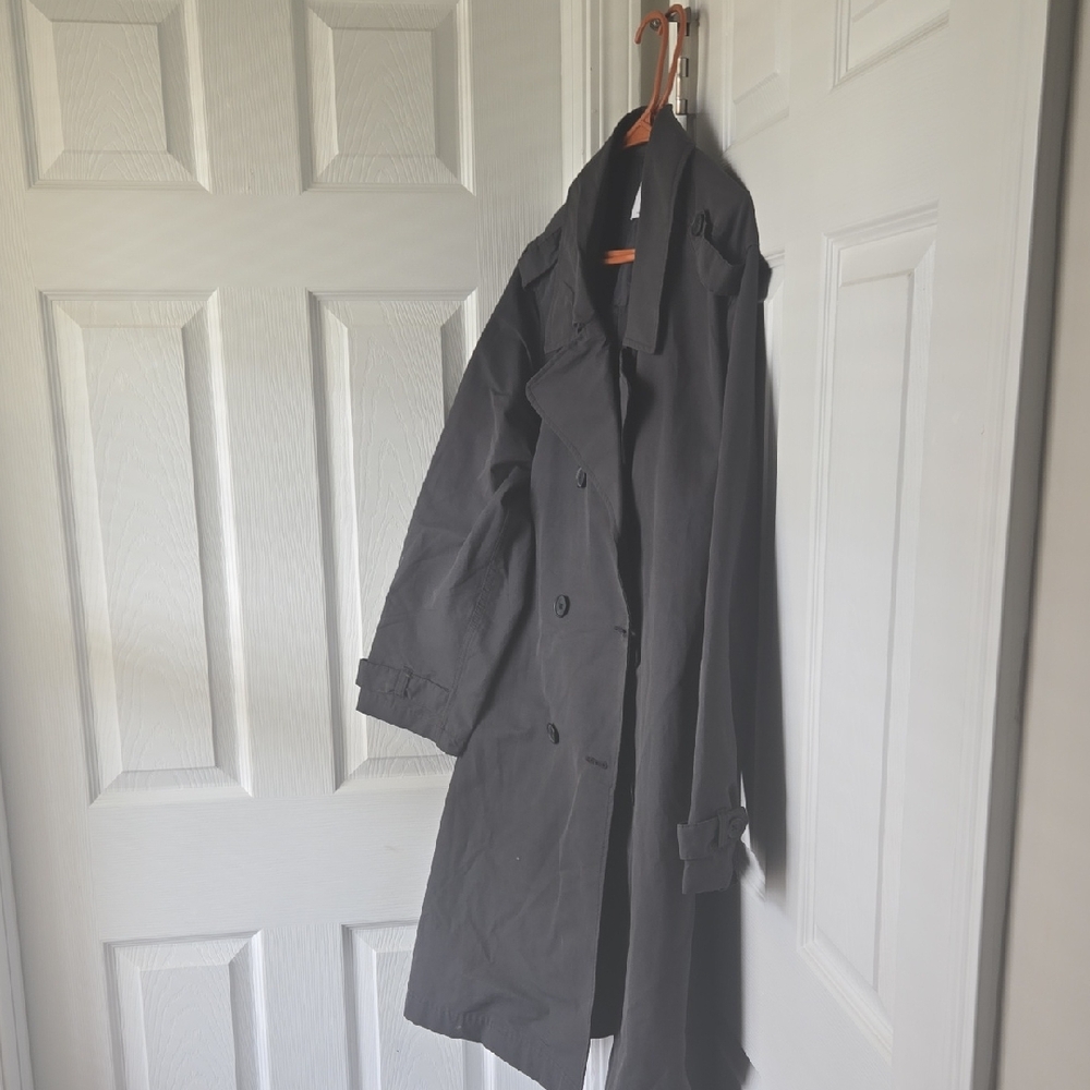 Old Navy Black Classic Double-Breasted Trench